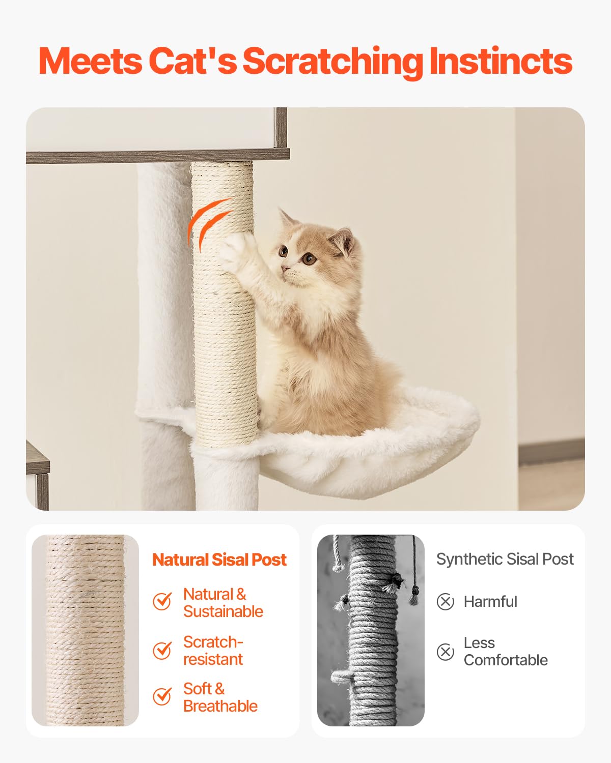 VEVOR Large Cat Tree with Litter Box Enclosure, 72.83 inches Tall, 2-in-1 Cat Tower, Multi-Level Cat Condo Furniture with Sisal